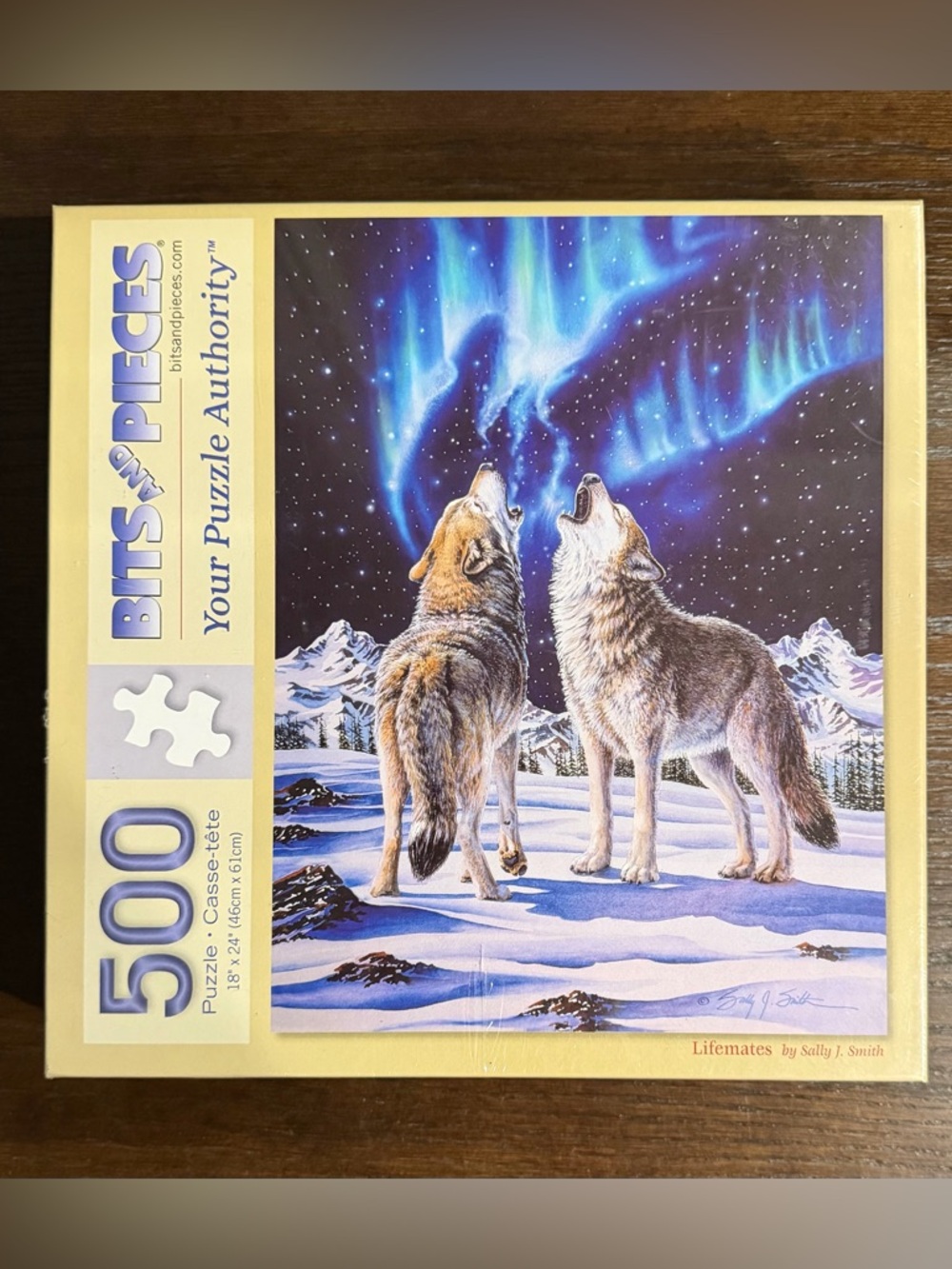 Bits and Pieces 500 Piece Puzzle - “Lifemates” Wolves - New in Box
